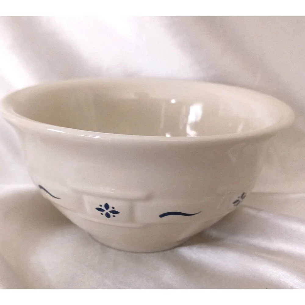 LONGABERGER POTTERY WOVEN TRADITIONS 4.5'' CERAMIC BOWL-blue